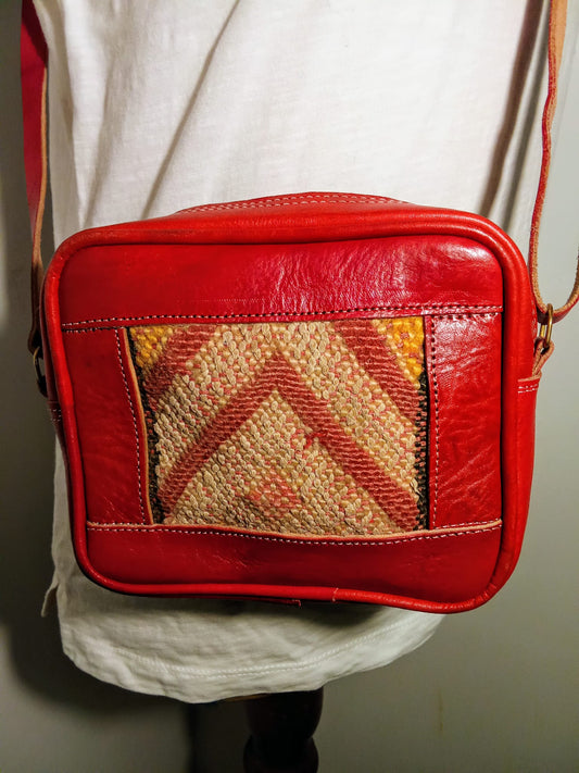 Red purse with Amazigh design