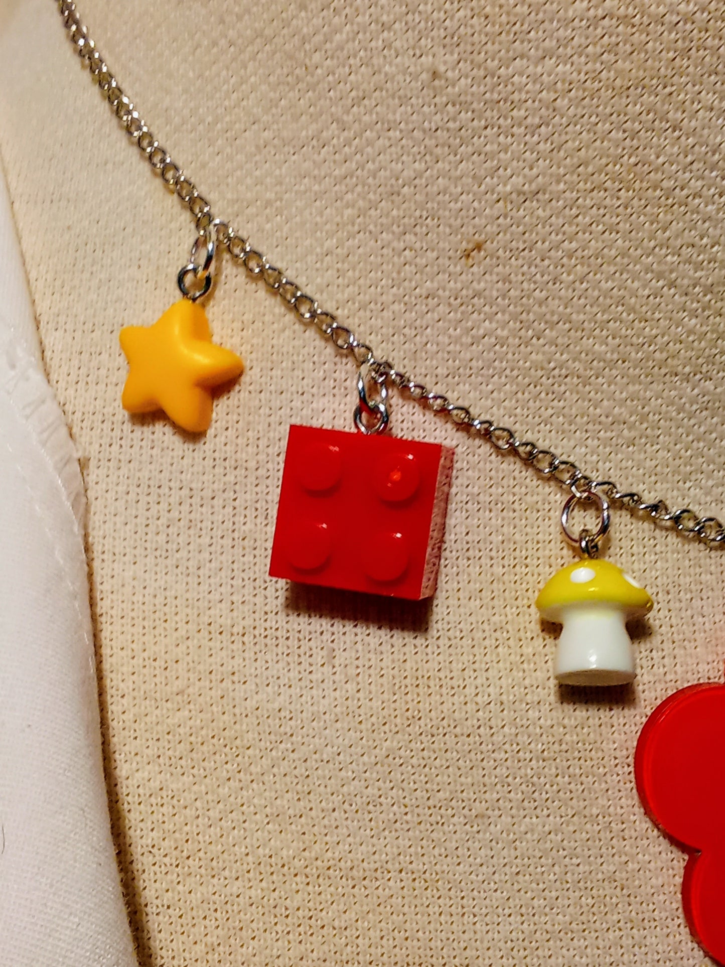 Flower and LEGO necklace