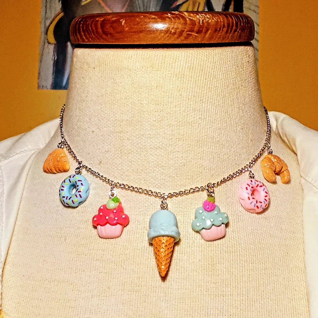 Sweets charms necklace with food