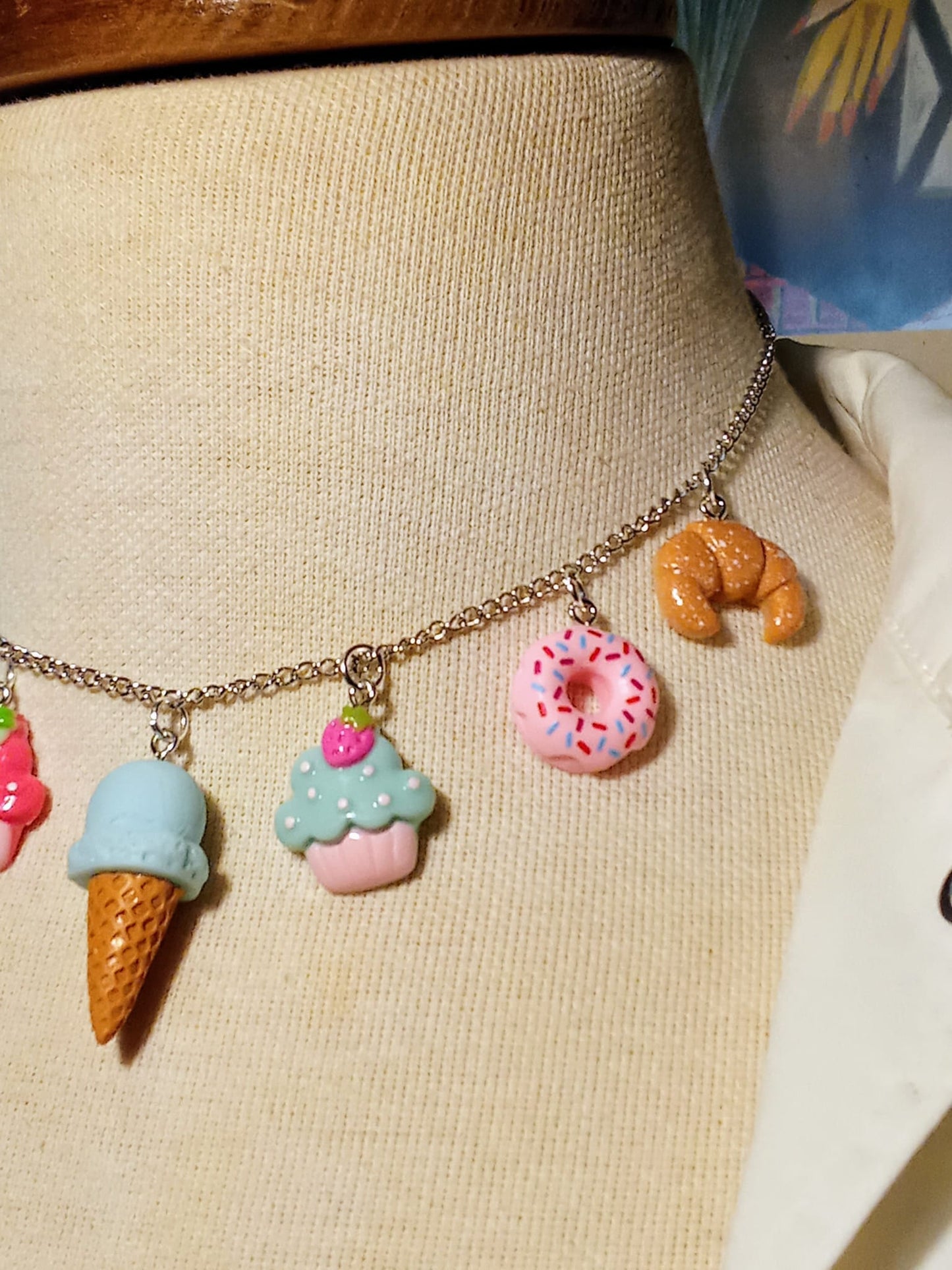 Sweets charms necklace with food