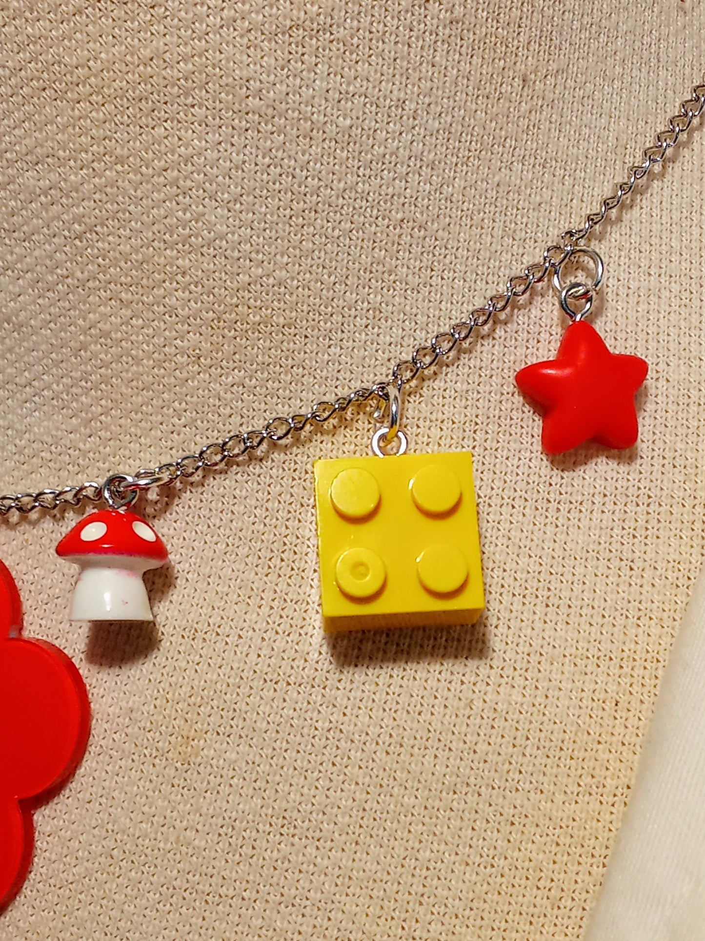 Flower and LEGO necklace