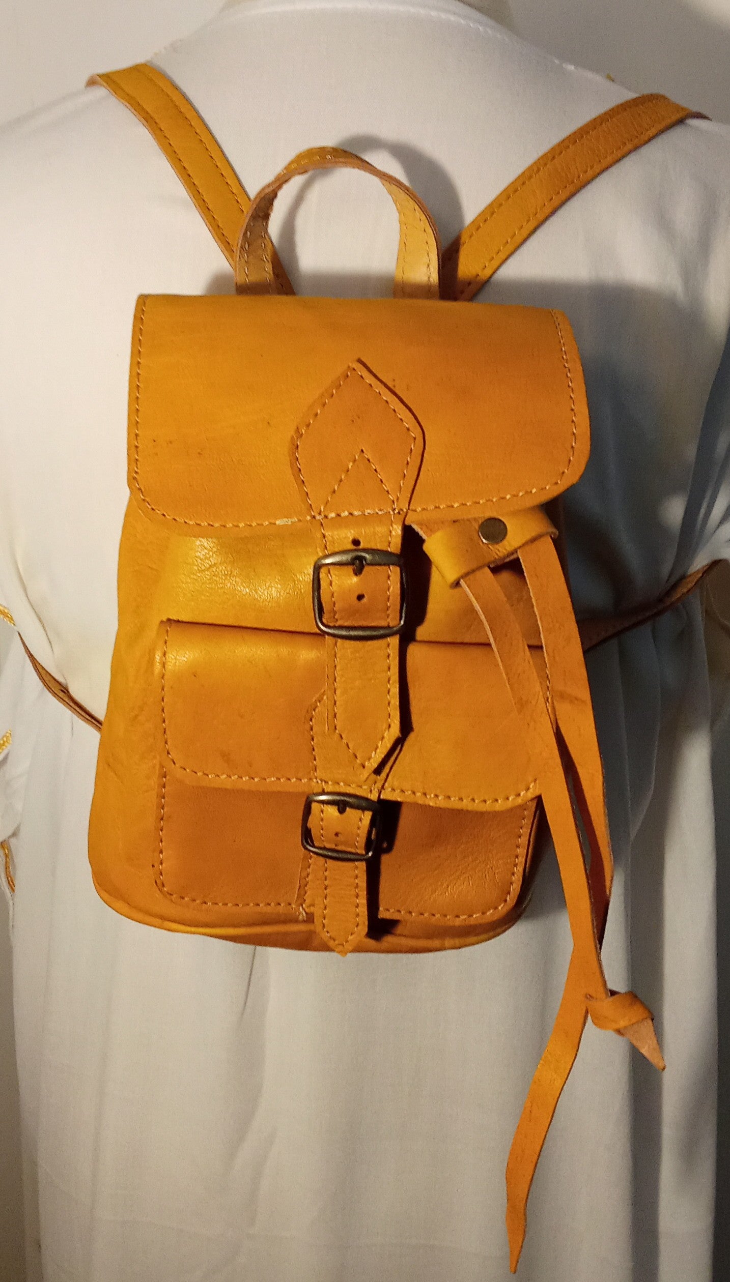 Leather backpack