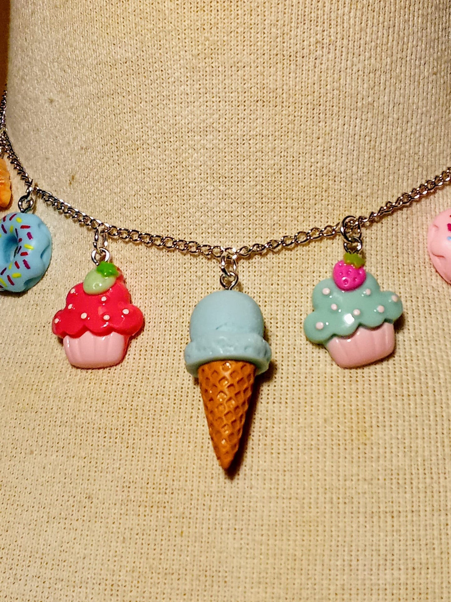 Sweets charms necklace with food