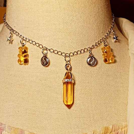 Yellow stone necklace